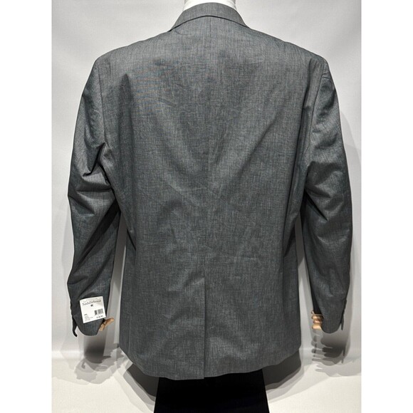 NWT $140 Saddlebred Classic Fit Gray Black 2-Button Blazer Men's Size 48L - Picture 7 of 13
